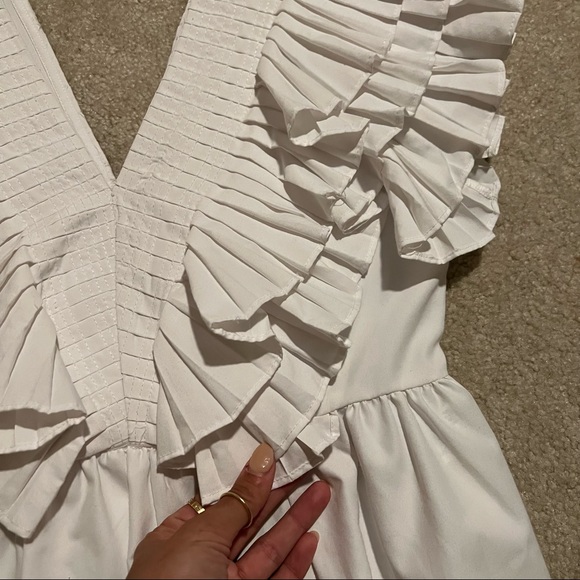 ZARA WHITE RUFFLE BLOUSE - Picture 10 of 12